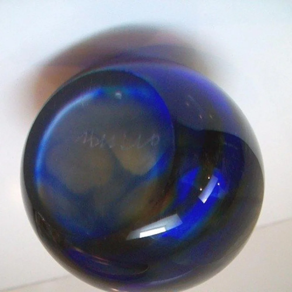 Postmodern Art Glass Vase Blue Yellow Decorative Vase